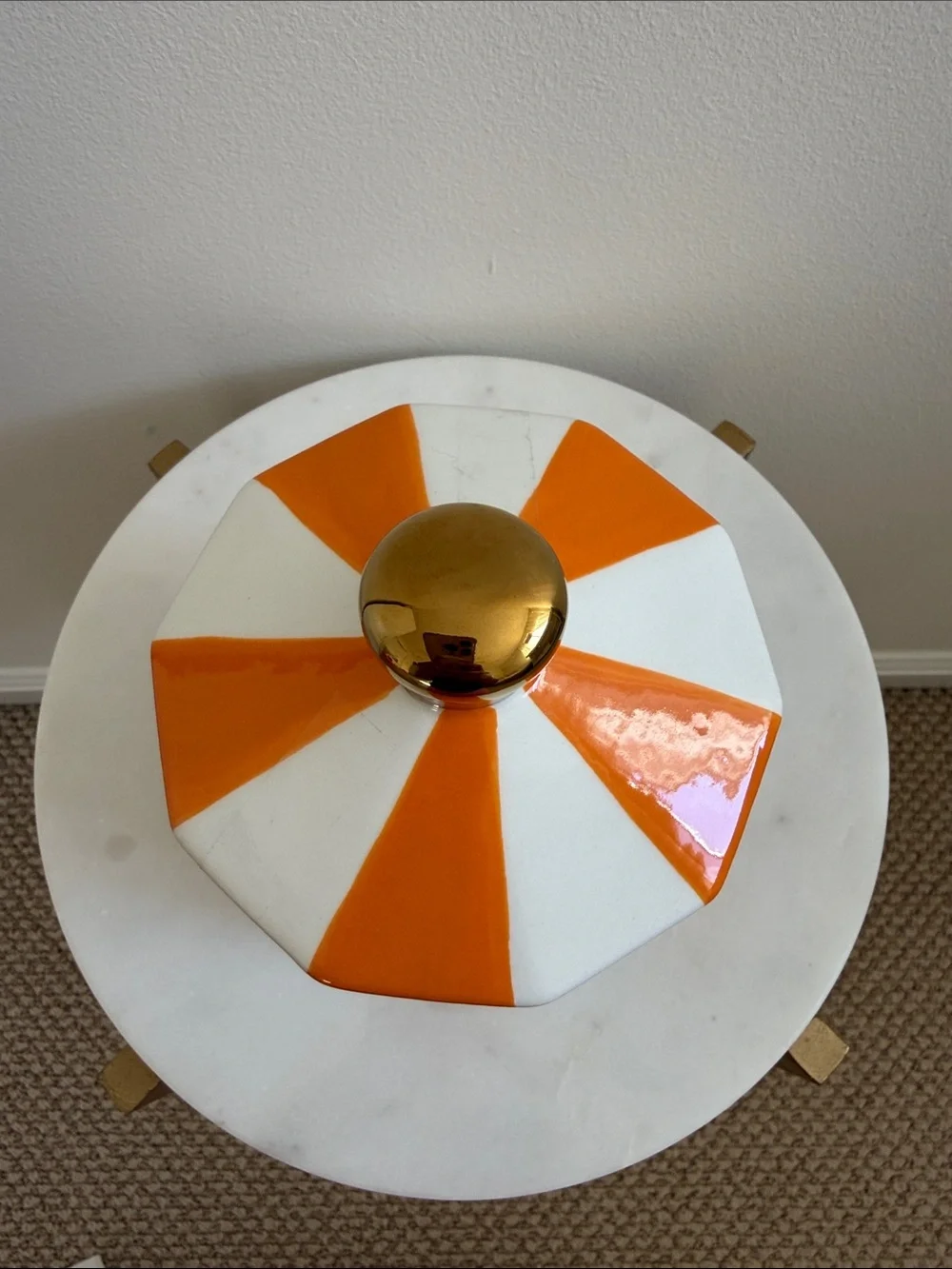 2026 Target Bullseye Playground Orange and White Stripes Ceramic Vessel